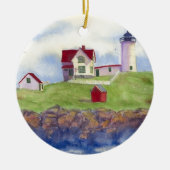 Nubble Light House York Maine Keramisch Ornament (Voorkant)