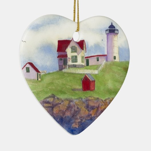 Nubble Light House York Maine Keramisch Ornament (Rechts)