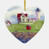 Nubble Light House York Maine Keramisch Ornament (Voorkant)