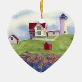 Nubble Light House York Maine Keramisch Ornament