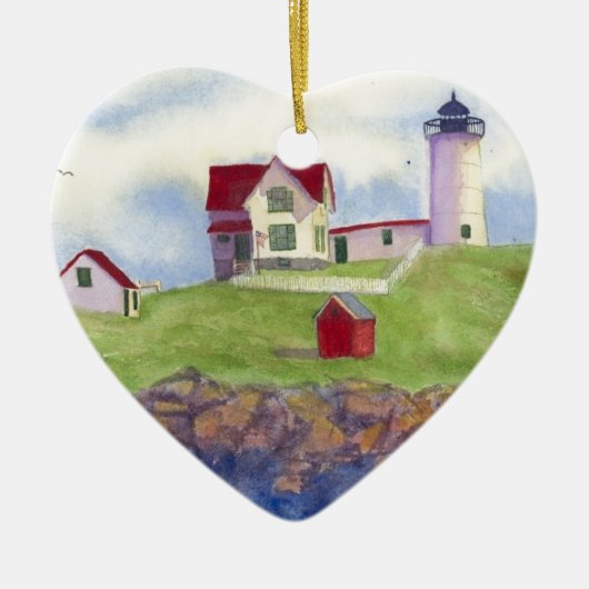Nubble Light House York Maine Keramisch Ornament (Voorkant)