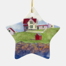 Nubble Light House York Maine Keramisch Ornament