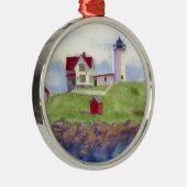 Nubble Light House York Maine Metal Ornament (Rechts)