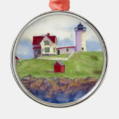 Nubble Light House York Maine Metal Ornament (Voorkant)