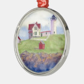 Nubble Light House York Maine Metalen Ornament (Links)