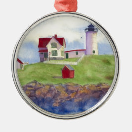 Nubble Light House York Maine Metalen Ornament