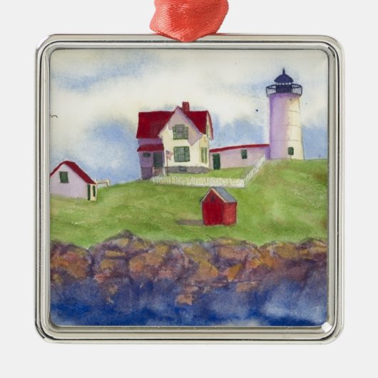 Nubble Light House York Maine Metalen Ornament (Voorkant)