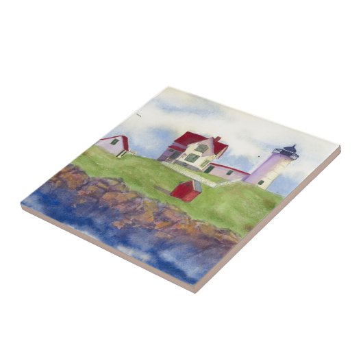 Nubble Light House York Maine Tegeltje (Zijkant)