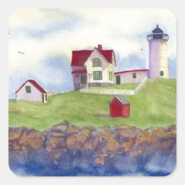 Nubble Light House York Maine Vierkante Sticker