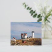 Nubble Light Lighthouse York Maine Briefkaart (Staand voorkant)