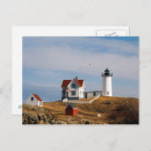 Nubble Light Lighthouse York Maine Briefkaart (Voorkant / Achterkant)