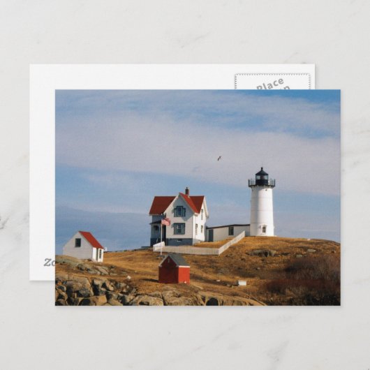 Nubble Light Lighthouse York Maine Briefkaart (Voorkant / Achterkant)