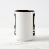 Nubble Light Maine Lighthouse Moon Tweekleurige Koffiemok (Center)