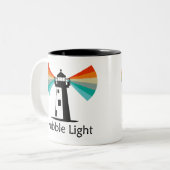 Nubble Light Maine Rainbow Tweekleurige Koffiemok (Voorkant links)