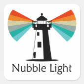 Nubble Light Maine Rainbow Vierkante Sticker (Voorkant)
