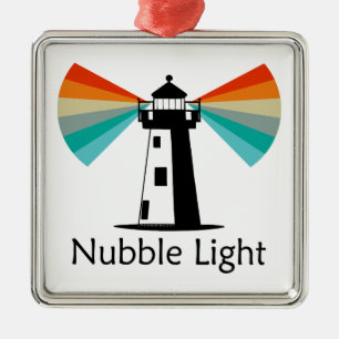 Nubble Light Maine Regenboog Metalen Ornament