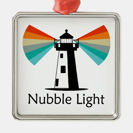 Nubble Light Maine Regenboog Metalen Ornament (Voorkant)
