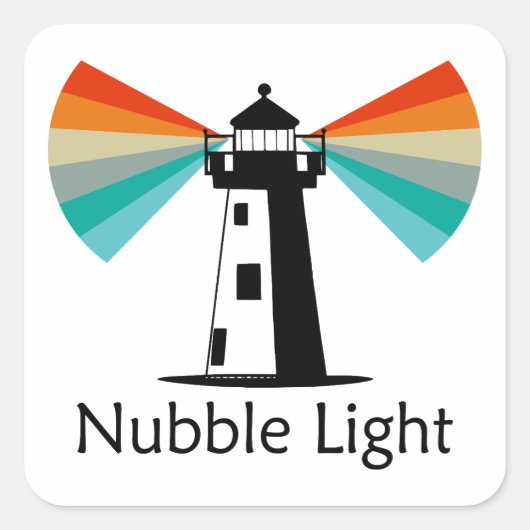 Nubble Light Maine Regenboog Vierkante Sticker (Voorkant)