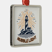 Nubble Light Maine Sunrise Metalen Ornament (Rechts)