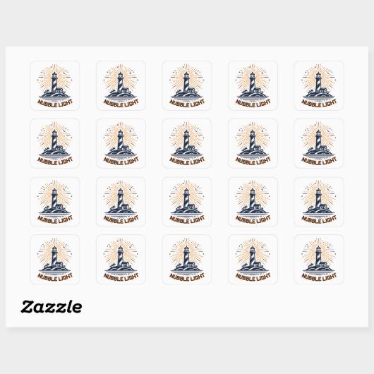 Nubble Light Maine Sunrise Vierkante Sticker (Vel)
