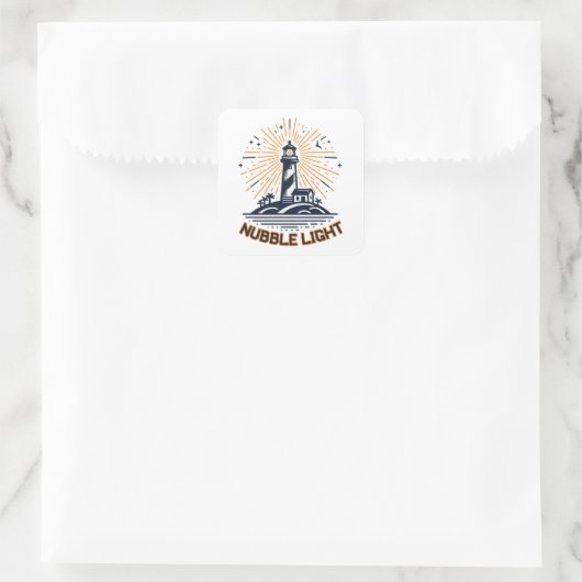 Nubble Light Maine Sunrise Vierkante Sticker (Tas)