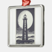 Nubble Light Maine Vuurtoren Maan Metalen Ornament (Links)