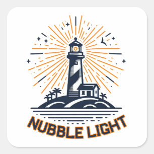 Nubble Light Maine Zonsopgang Vierkante Sticker