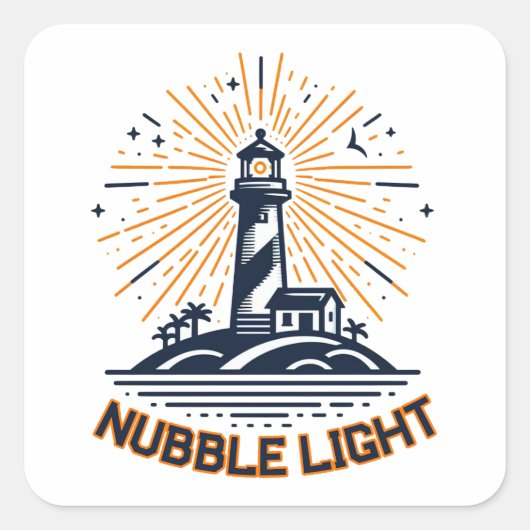 Nubble Light Maine Zonsopgang Vierkante Sticker (Voorkant)