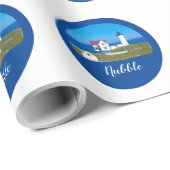 Nubble Light Navy Maine Lighthouse Cadeaupapier (Rol Hoek)