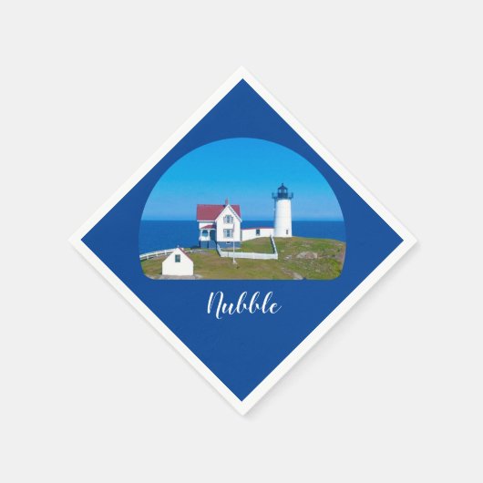 Nubble Light Navy Maine Lighthouse Servet (Hoek)