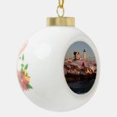 Nubble Light winter sunset Keramische Bal Ornament (Links)