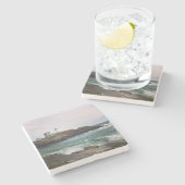 Nubble Light - York, Maine Stone Onderzetter (Zijkant)