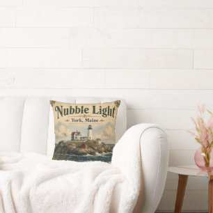 Nubble Light York Maine Vintage Kust Kussen