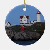 Nubble Lighthouse bij nacht Keramisch Ornament (Voorkant)