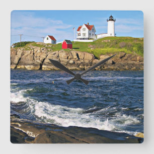 Nubble Lighthouse, Cape Neddick Maine Vierkante Klok