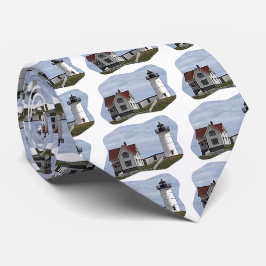 Nubble Lighthouse Cartoon Stropdas (Opgerold)