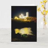 Nubble Lighthouse Foto Blank Groet Kaart (Gele Bloem)