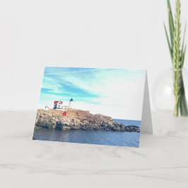 Nubble Lighthouse Foto Blank Groet Kaart