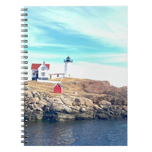 Nubble Lighthouse Foto Notitieboek (Voorkant)