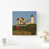 Nubble Lighthouse in York Maine Vierkante Klok (Huis)