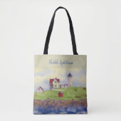 Nubble Lighthouse Maine, Cape Neddick, York Maine Tote Bag (Voorkant)
