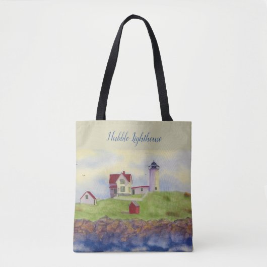 Nubble Lighthouse Maine, Cape Neddick, York Maine Tote Bag (Voorkant)
