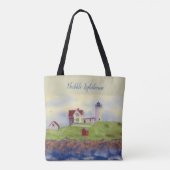 Nubble Lighthouse Maine, Cape Neddick, York Maine Tote Bag (Achterkant)