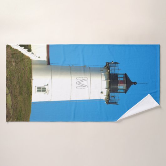 Nubble Lighthouse Maine Monogram Badhanddoek (Badhanddoek)