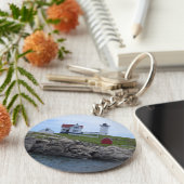 Nubble Lighthouse - Maine Sleutelhanger (Zijkant)