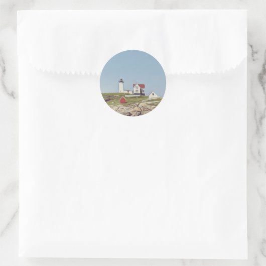 Nubble Lighthouse Ronde Sticker (Tas)