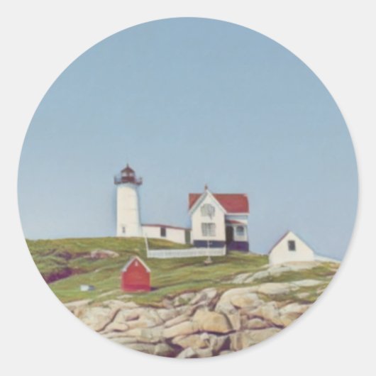 Nubble Lighthouse Ronde Sticker (Voorkant)