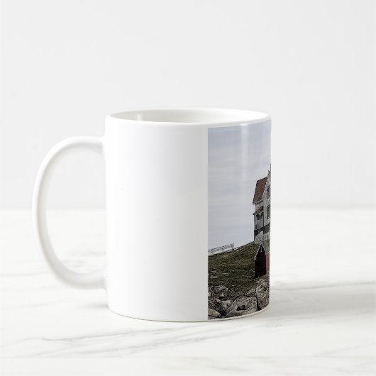 Nubble Lighthouse Sketch Koffiemok (Links)