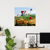 Nubble Lighthouse York Maine Poster (Thuiskantoor)