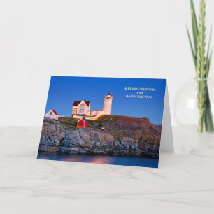 Nubble met kerst feestdagen kaart